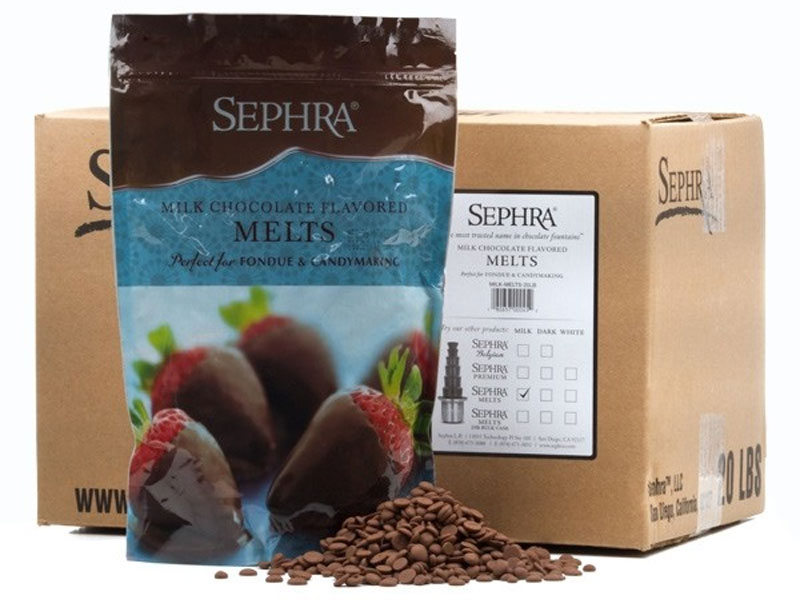 Sephra Milk Chocolate Melts Candy Making & Dipping Chocolate 20lb Case