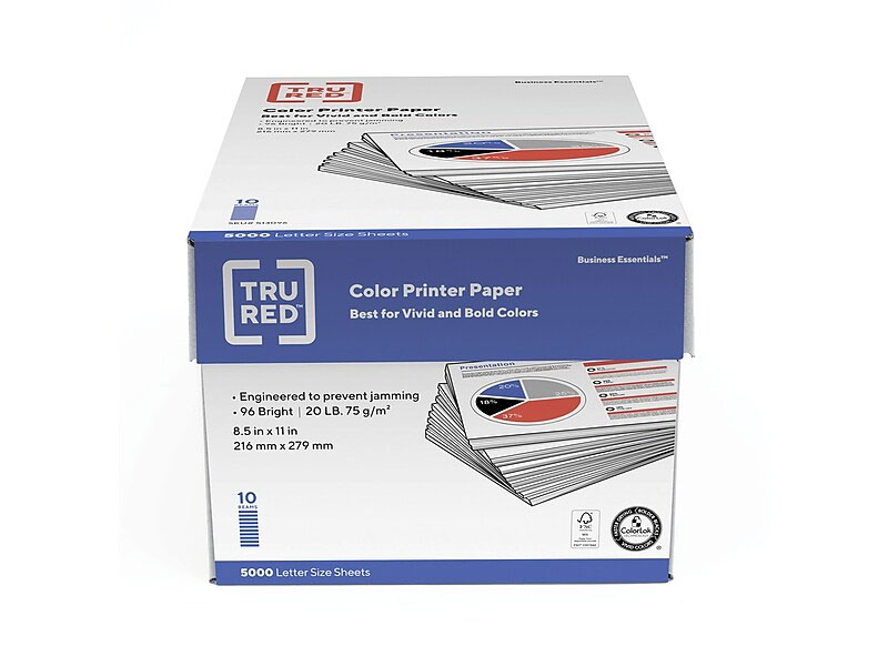 Tru Red Multipurpose Paper White 500 Sheets/Ream 10 Reams Carton