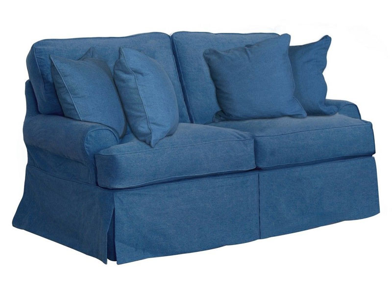 Sunset Trading Horizon Slipcover For T-Cushion Loveseat In Indigo Blue