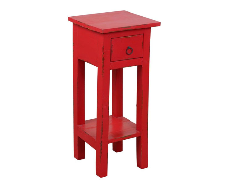 Sunset Trading Cottage Narrow Side Table In Distressed Red