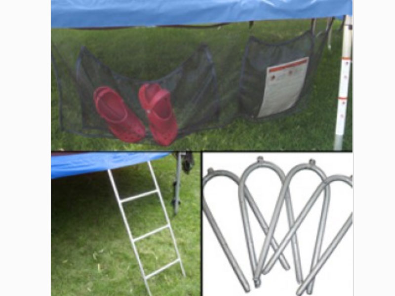 Trampoline Accessory Set Ladder Shoe Bag And Wind Stakes