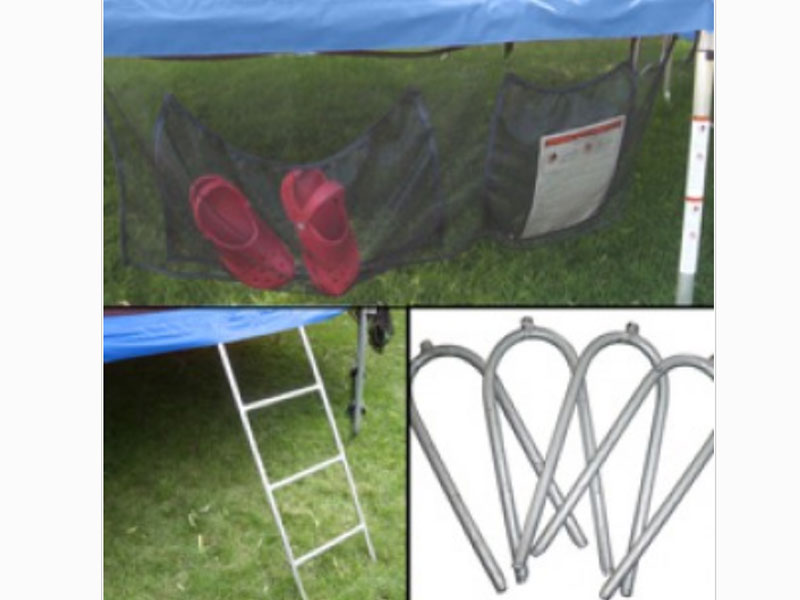 Trampoline Accessory Set Ladder Shoe Bag And Wind Stakes