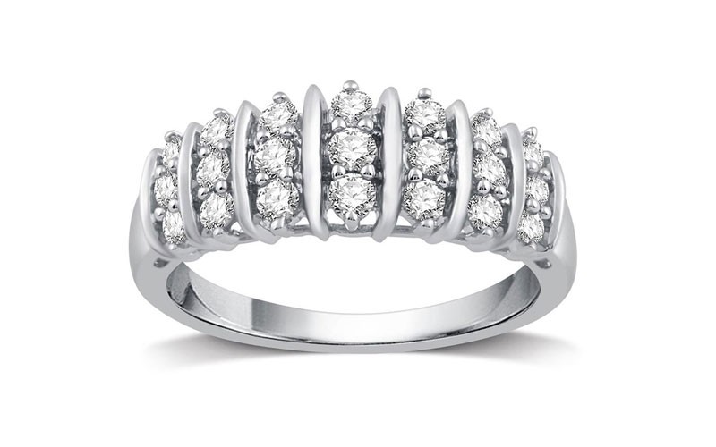 1/2 CTTW Genuine Diamond Fashion Band in Sterling Silver By DeCarat