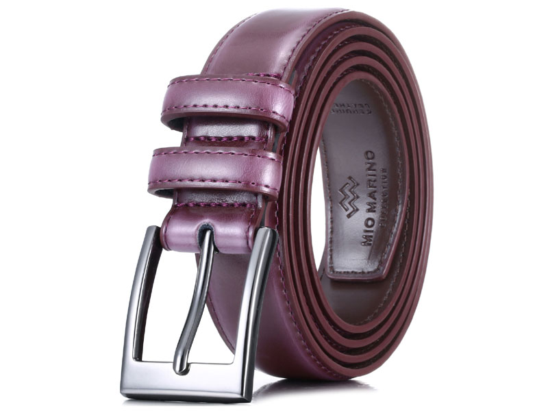 Marino’s Men's Genuine Leather Dress Belt with Single Prong Buckle
