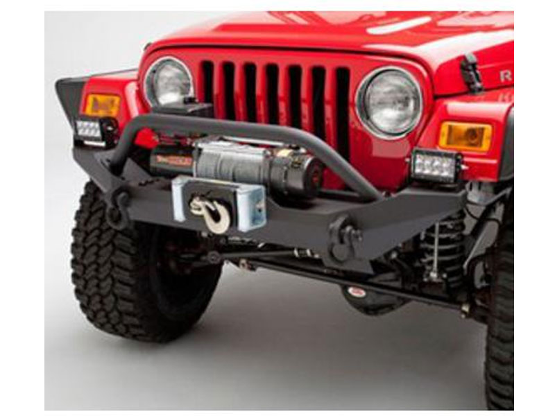 Body Armor Formed Front Bumper With Grille Guard And Winch Mount Black