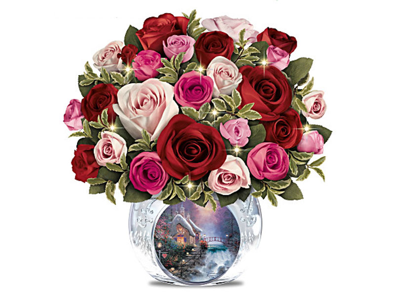 Thomas Kinkade Today Tomorrow Always Lighted Centerpiece