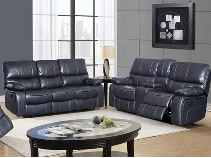 Global Furniture Serrano Reclining Sofa With Serrano Reclining Console Loveseat