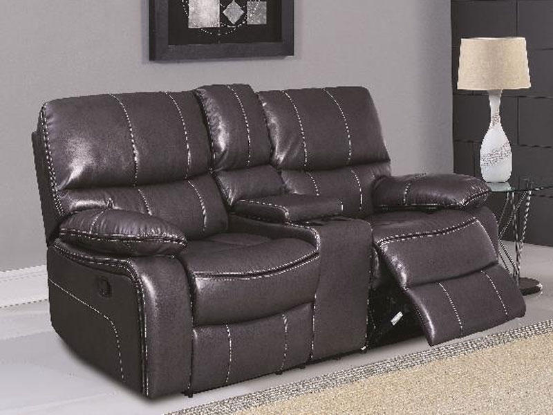 Global Furniture Serrano Reclining Sofa With Serrano Reclining Console Loveseat