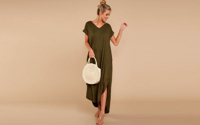 Always The Same Thing Olive Green Maxi Dress
