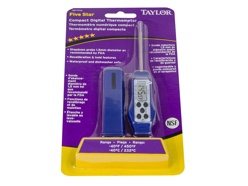 Taylor 9877FDA Compact Digital Thermometer 40° to 450° F, LCD Display