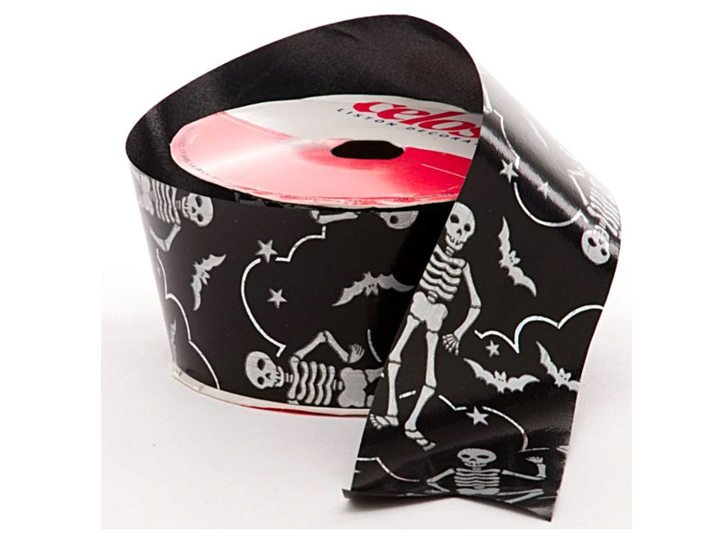 Halloween Skeleton Poly Ribbon