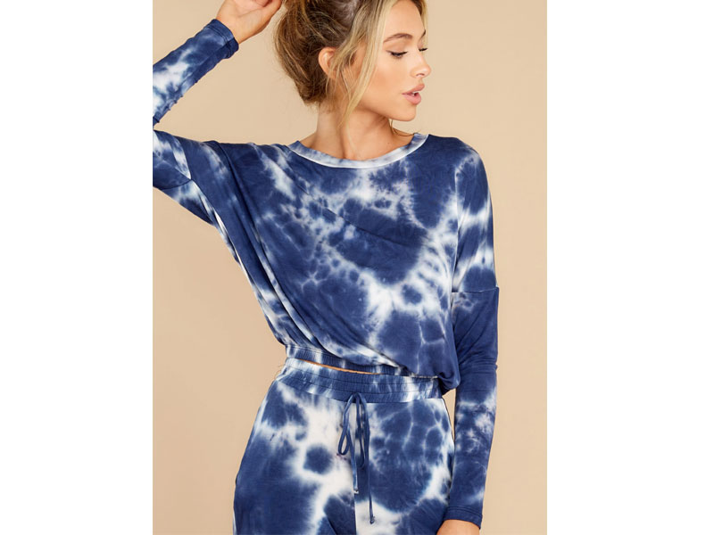 Women's Feeling Easy Breezy Navy Tie Dye Top