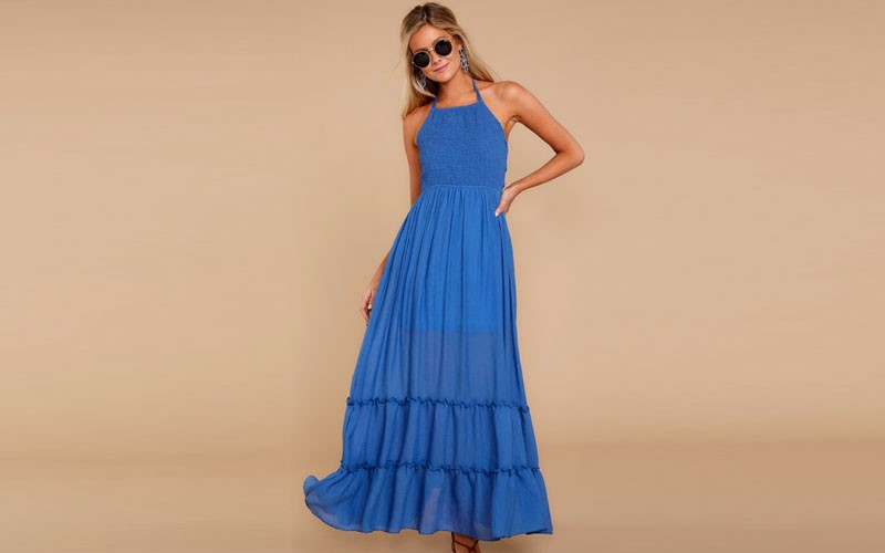 Casual Blue Maxi Dress