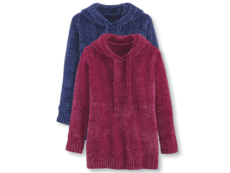 Women's Chenille Hoodie Tunic 