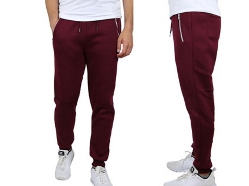 Galaxy By Harvic Men's Fleece Joggers With Zipper Pockets