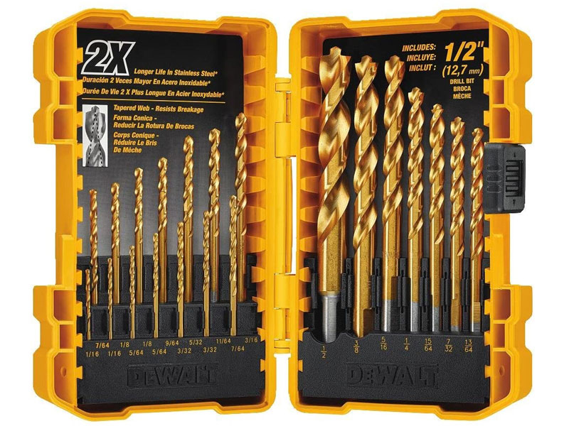 Dewalt Titanium Drill Bit Set Pilot Point 21-Piece DW1361