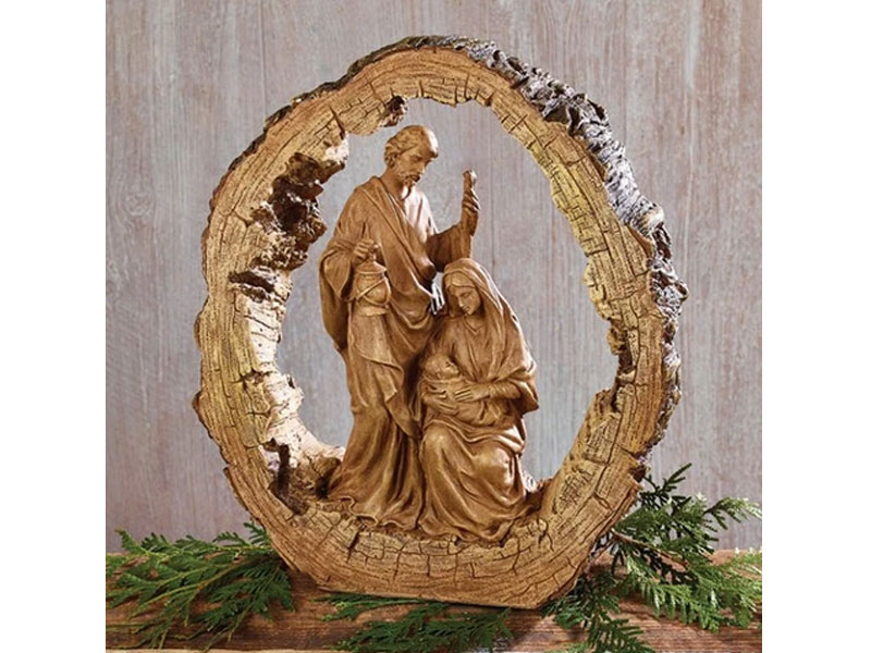 Wood Carved Resin Holy Family Nativity Pack of 2