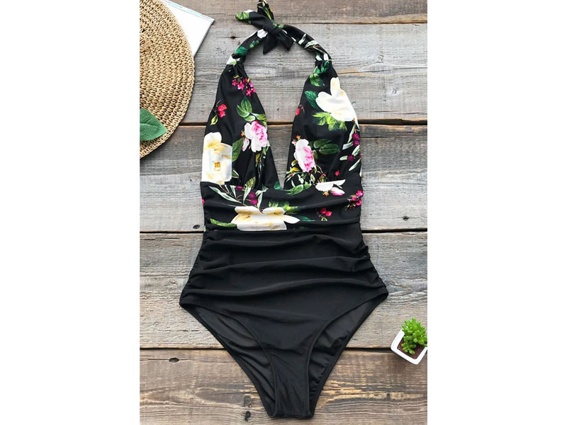 Women's Lost Butterfly Shirring One-Piece Swimsuit