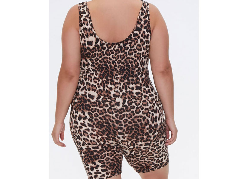 Women's Plus Size Leopard Print Romper
