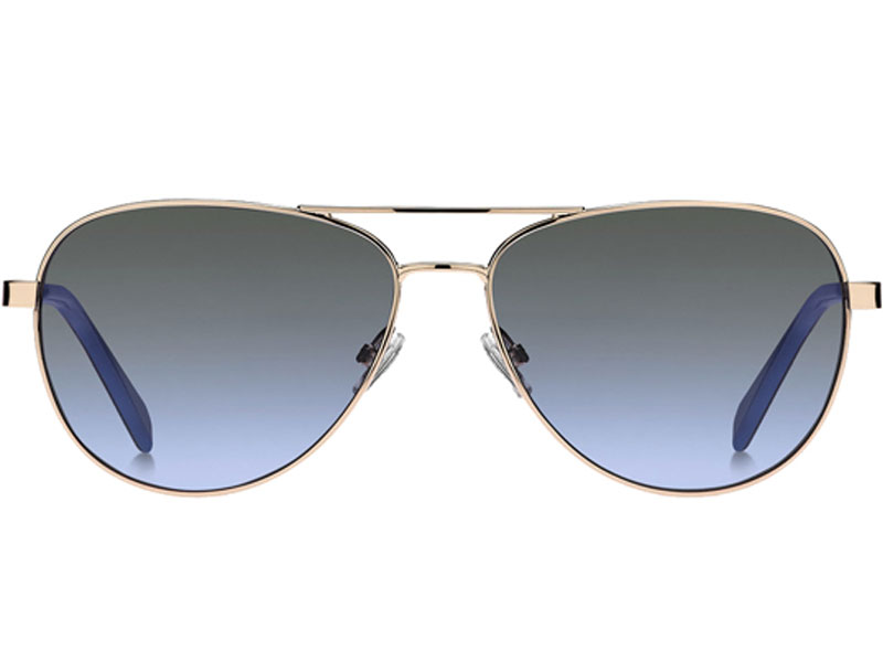 Fossil Rose Gold Tone Aviator Sunglasses For Women