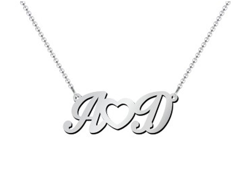 Women's Initials and Heart Pendant