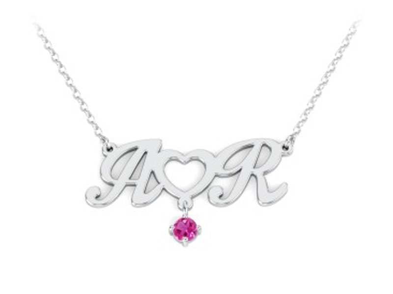 Women's Initials and Heart Pendant