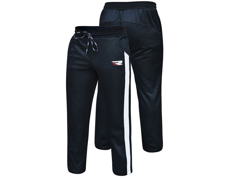 RDX 1B Terry Fleece Jogger Sweatpants Black White