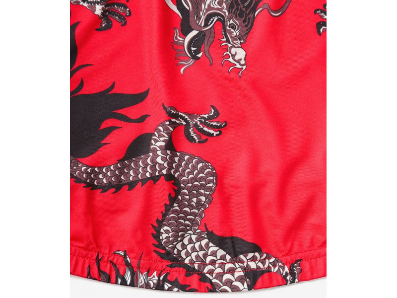 Women's Dragon Print Oriental Mini Tube Dress Red S