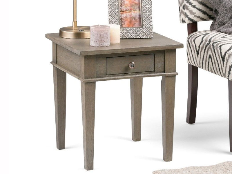 Carlton Solid Wood 18 inch Wide Square Contemporary End Side Table