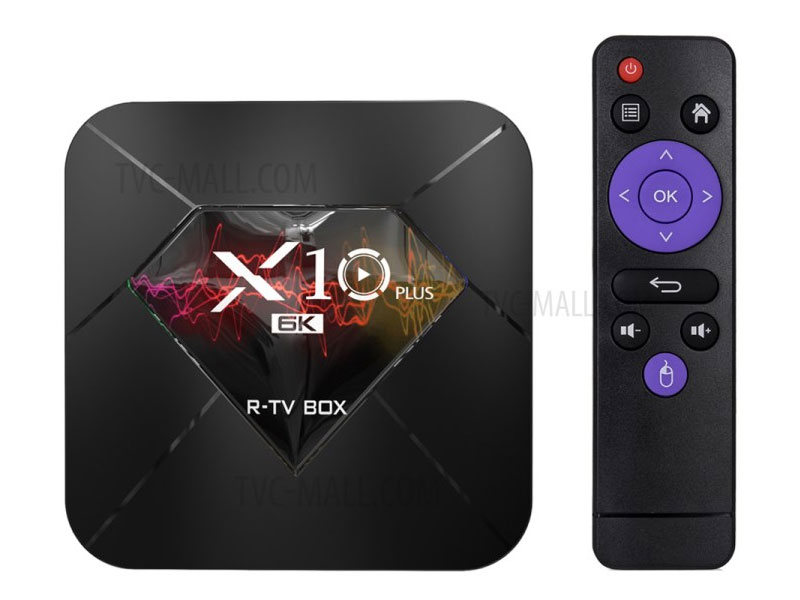 R-TV Box X10 Plus TV Box Allwinner H6 WiFi 6K Android 9.0 Media Player