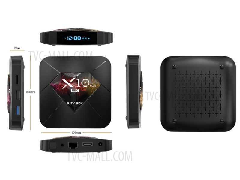 R-TV Box X10 Plus TV Box Allwinner H6 WiFi 6K Android 9.0 Media Player