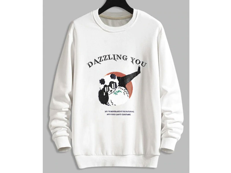 Women's Cartoon Graphic Print Funny Sweatshirt White Xs