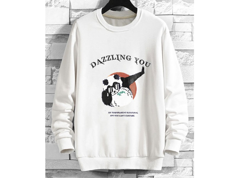 Women's Cartoon Graphic Print Funny Sweatshirt White Xs