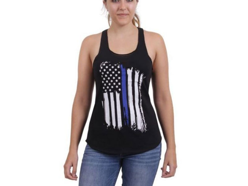 Thin Blue Line Flag Woman's Racerback Tank Top