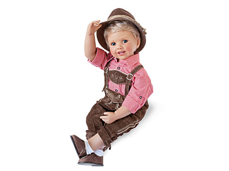 Monika Peter Leicht Boy Doll In Bavarian-Style Outfit