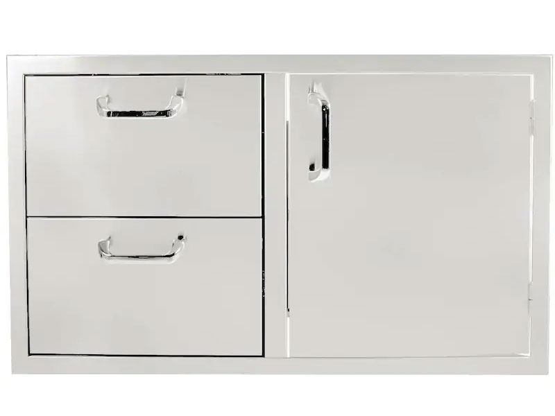 BBQGuys Signature Series 36-Inch Stainless Steel Access Door & Double Drawer