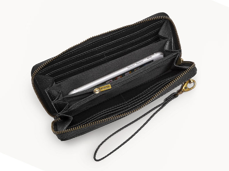 Fossil Logan Zip Around Clutch For Women