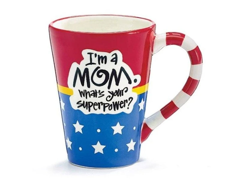 Wonder Woman Mom SuperPower 12 oz. Coffee Mugs 4 Pack