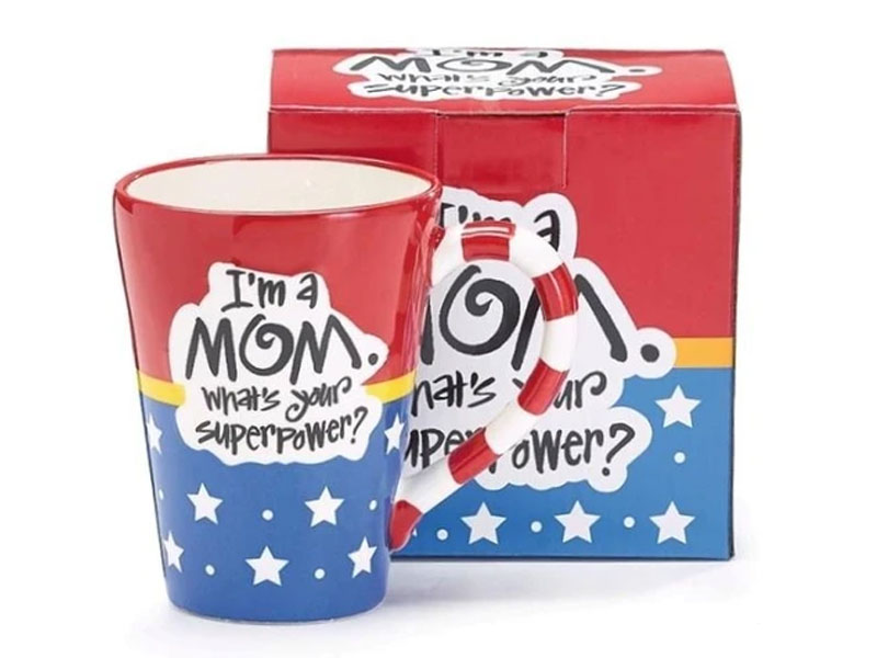 Wonder Woman Mom SuperPower 12 oz. Coffee Mugs 4 Pack