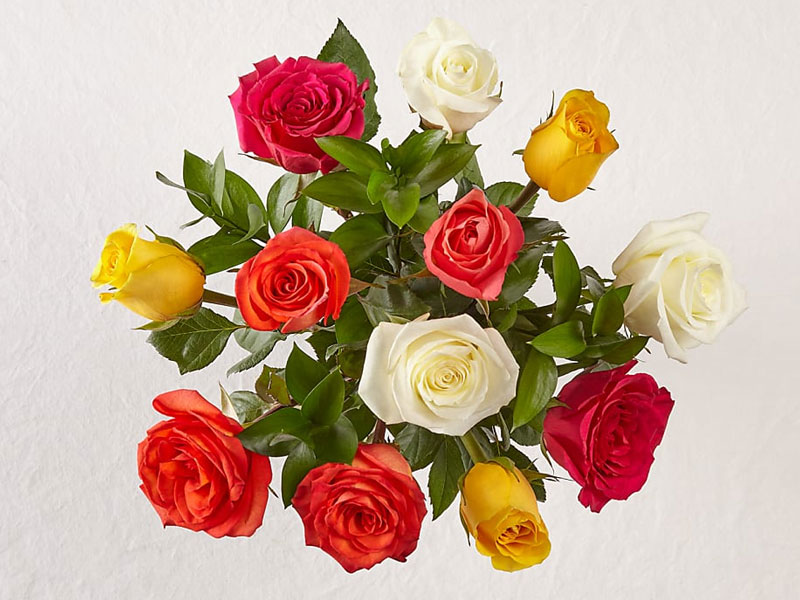 Mixed Roses with Vase