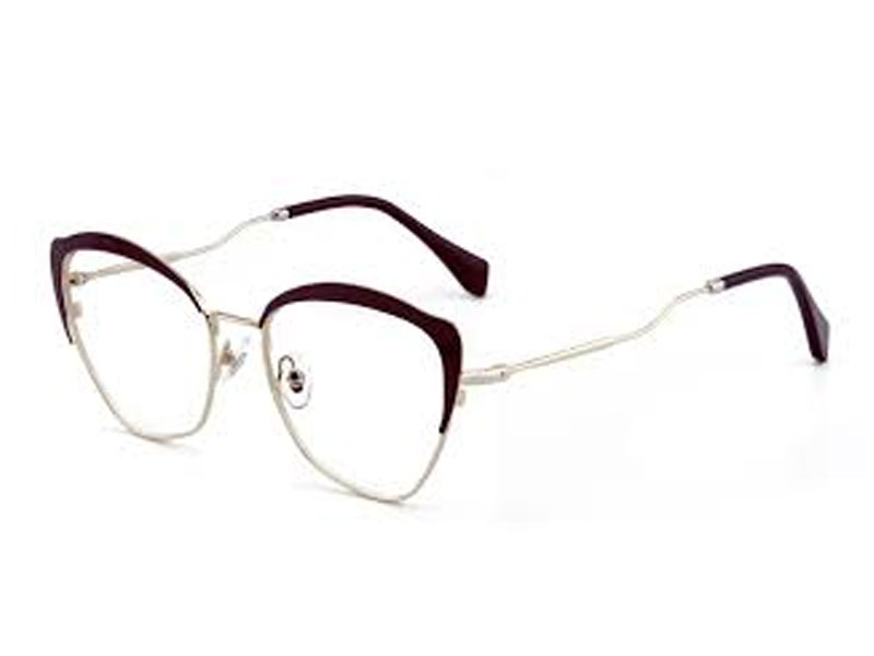 Aries Cat Eye Brown Golden Eyeglasses For Men And Women