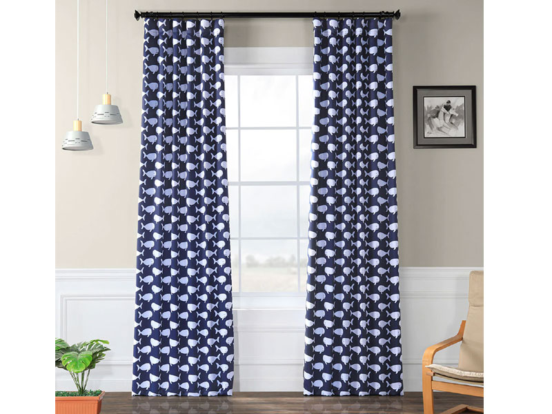 Migaloo Navy Blackout Room Darkening Curtain