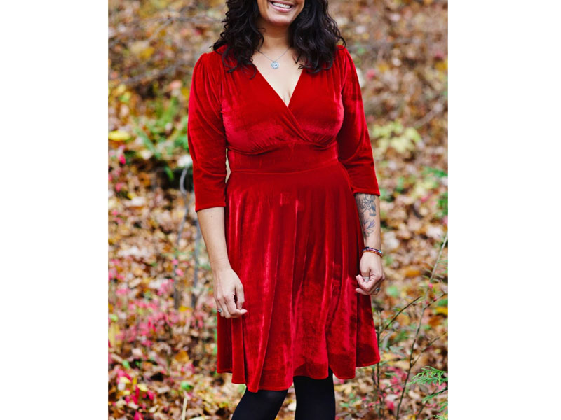 Women's Megan Dress Scarlet Velvet