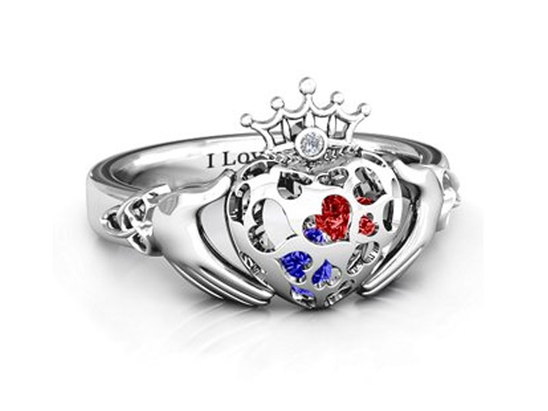 Jewlr Women's Caged Hearts Claddagh Ring