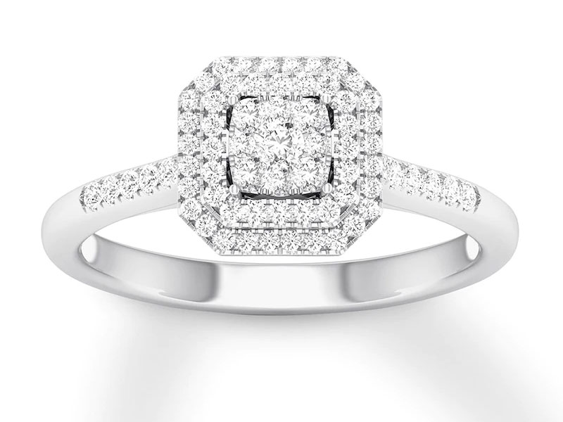 Women's Diamond Engagement Ring 1/4 ct tw Round-cut 10K White Gold