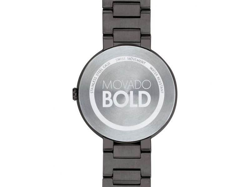 Ladies Mid-Size Movado BOLD Gunmetal Stainless Steel Watch 3600500