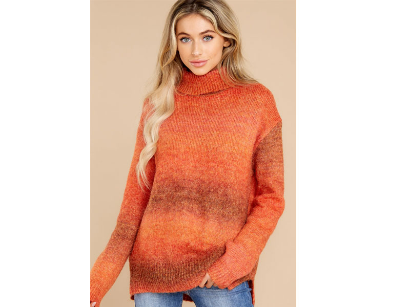 Women's A Ways To Go Orange Multi Sweater