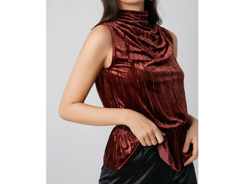 Women's Shein Ruffle Hem Velvet Tank Top