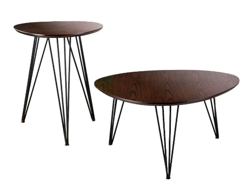 Holly & Martin Bannock 2-pc Table Set in Dark Tobacco & Black