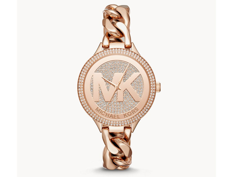 Michael Kors Women's Slim Runway Three-Hand Rose Gold-Tone Stainless Steel Watch